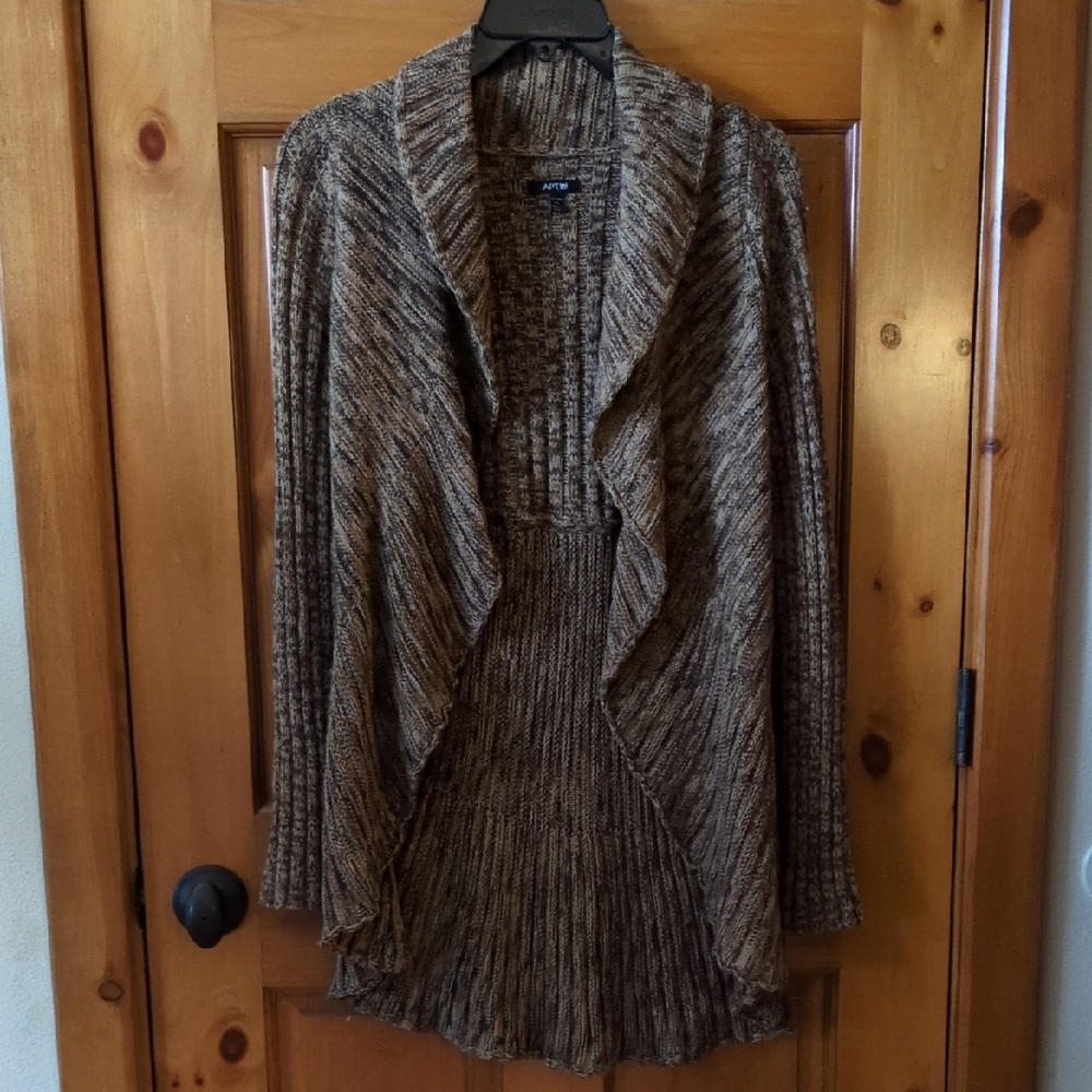 Apt. 9 Brown Cardigan Sweater with Shawl Collar